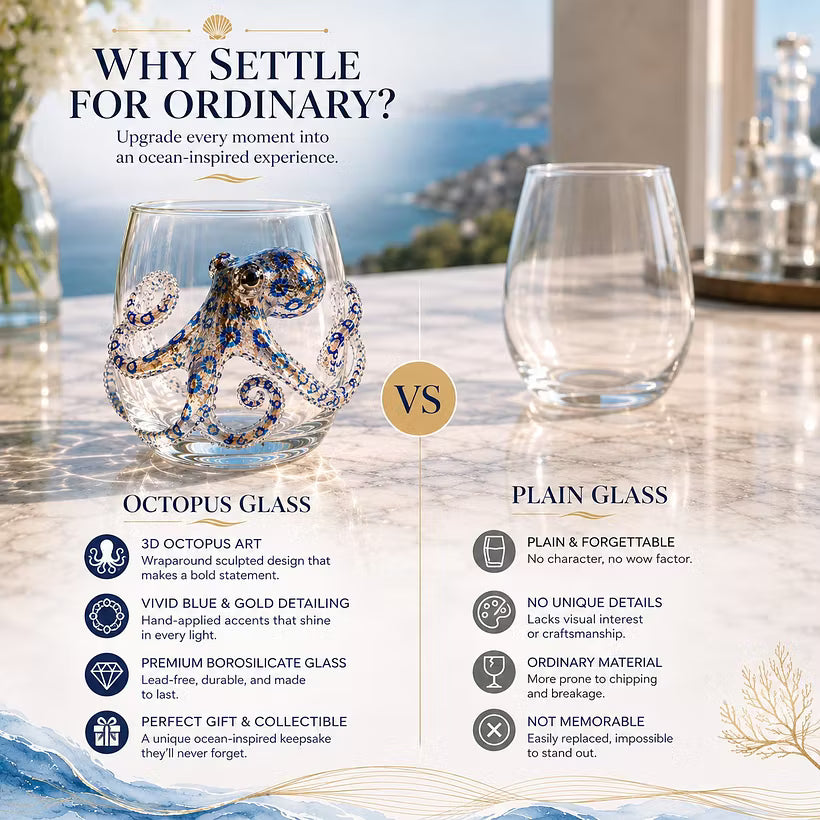 🔥 Last Day 49% OFF – 🌊 3D Ocean Animal Artisan Glassware Collection）