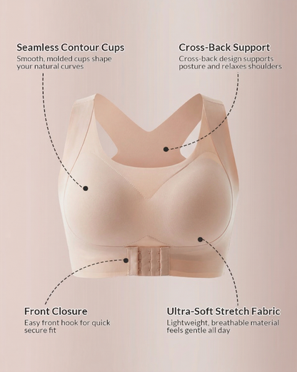 LAST DAY PROMOTION - 🌈50% OFF Front Closure Cross-Back Wireless Posture Bra