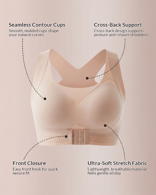 LAST DAY PROMOTION - 🌈50% OFF Front Closure Cross-Back Wireless Posture Bra
