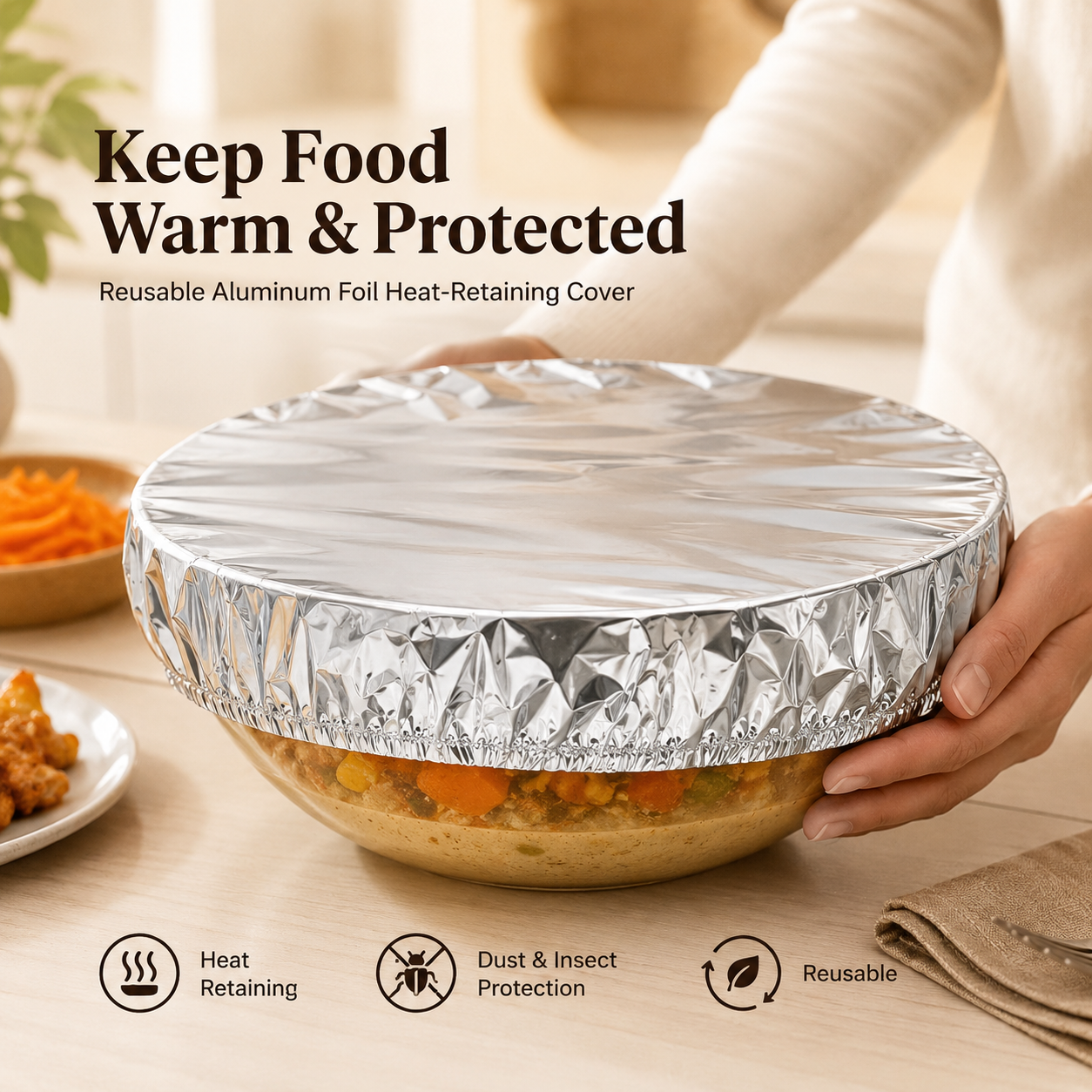 🎁Buy More Get More FREE | Home dining table & food container aluminum foil heat-retaining cover