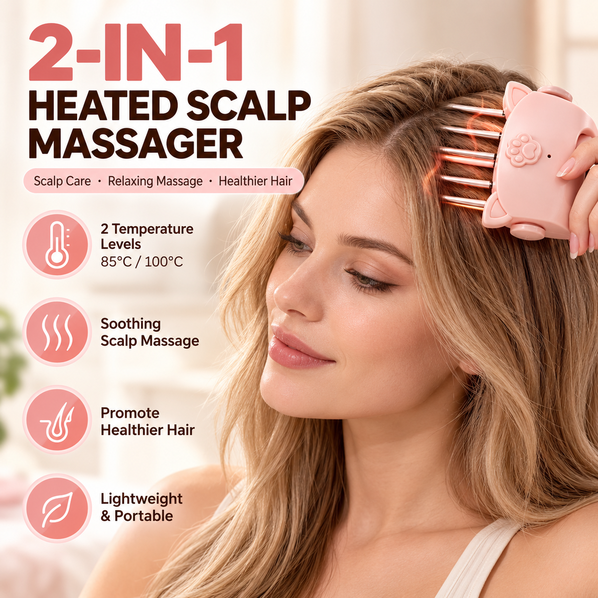 🥳💞30K+SOLD!🔥🔥🔥Cat ear-shaped high-top hair styling clip that can be heated🔥🔥🔥