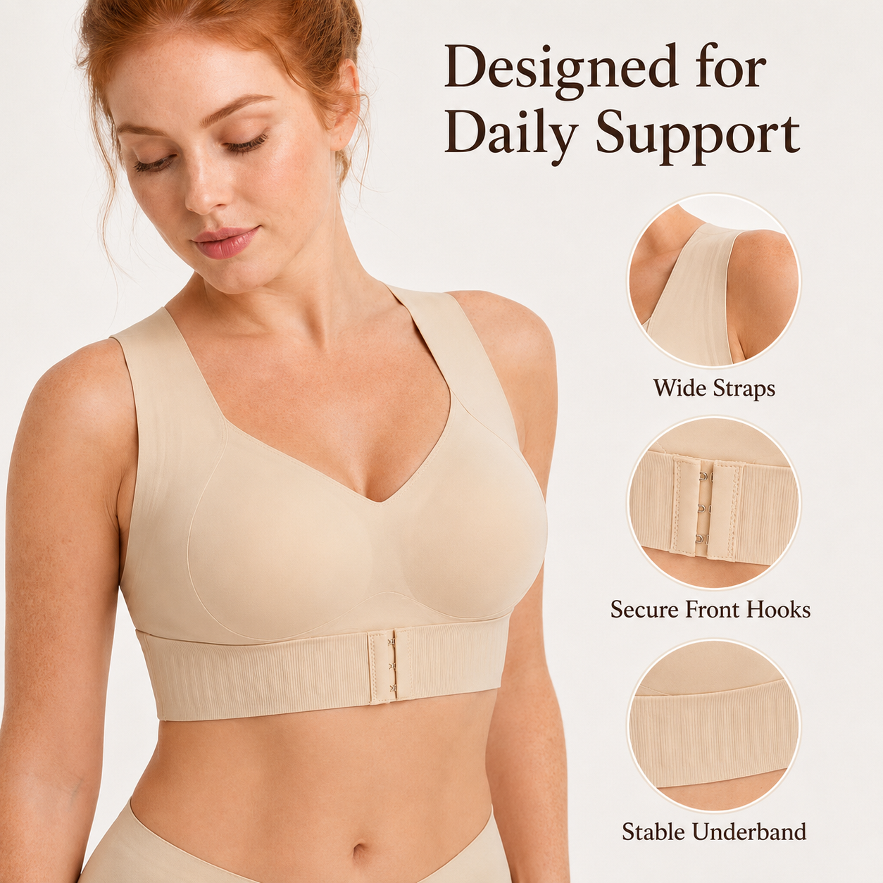 LAST DAY PROMOTION - 🌈50% OFF Front Closure Cross-Back Wireless Posture Bra