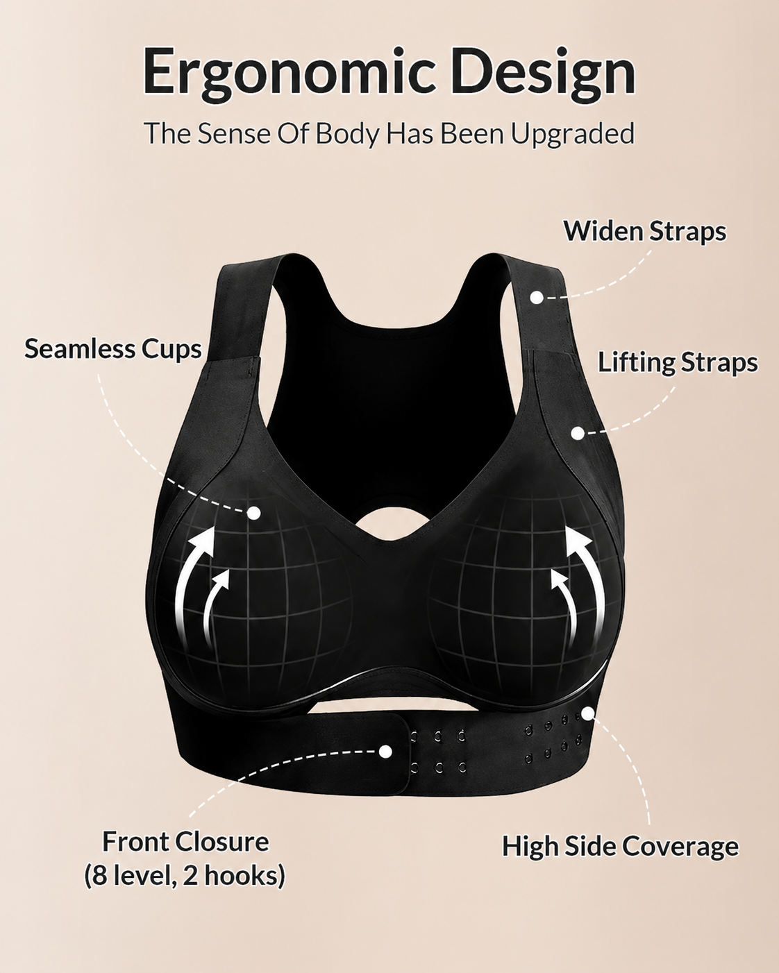 LAST DAY PROMOTION - 🌈50% OFF Front Closure Cross-Back Wireless Posture Bra