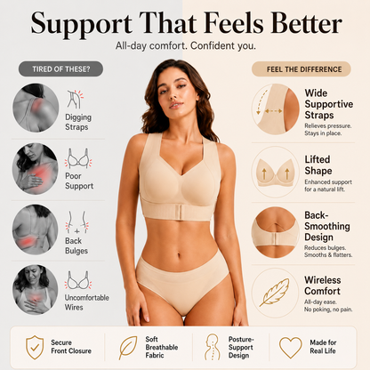 LAST DAY PROMOTION - 🌈50% OFF Front Closure Cross-Back Wireless Posture Bra