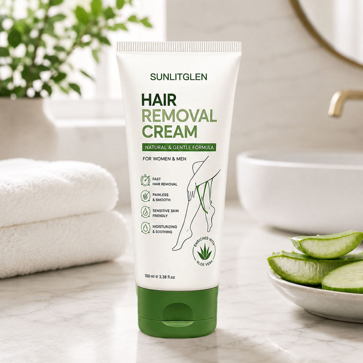 Natural Gentle Hair Removal Cream | For Women & Men, Sensitive Skin-Fast delivery in 3 days – no side effects.