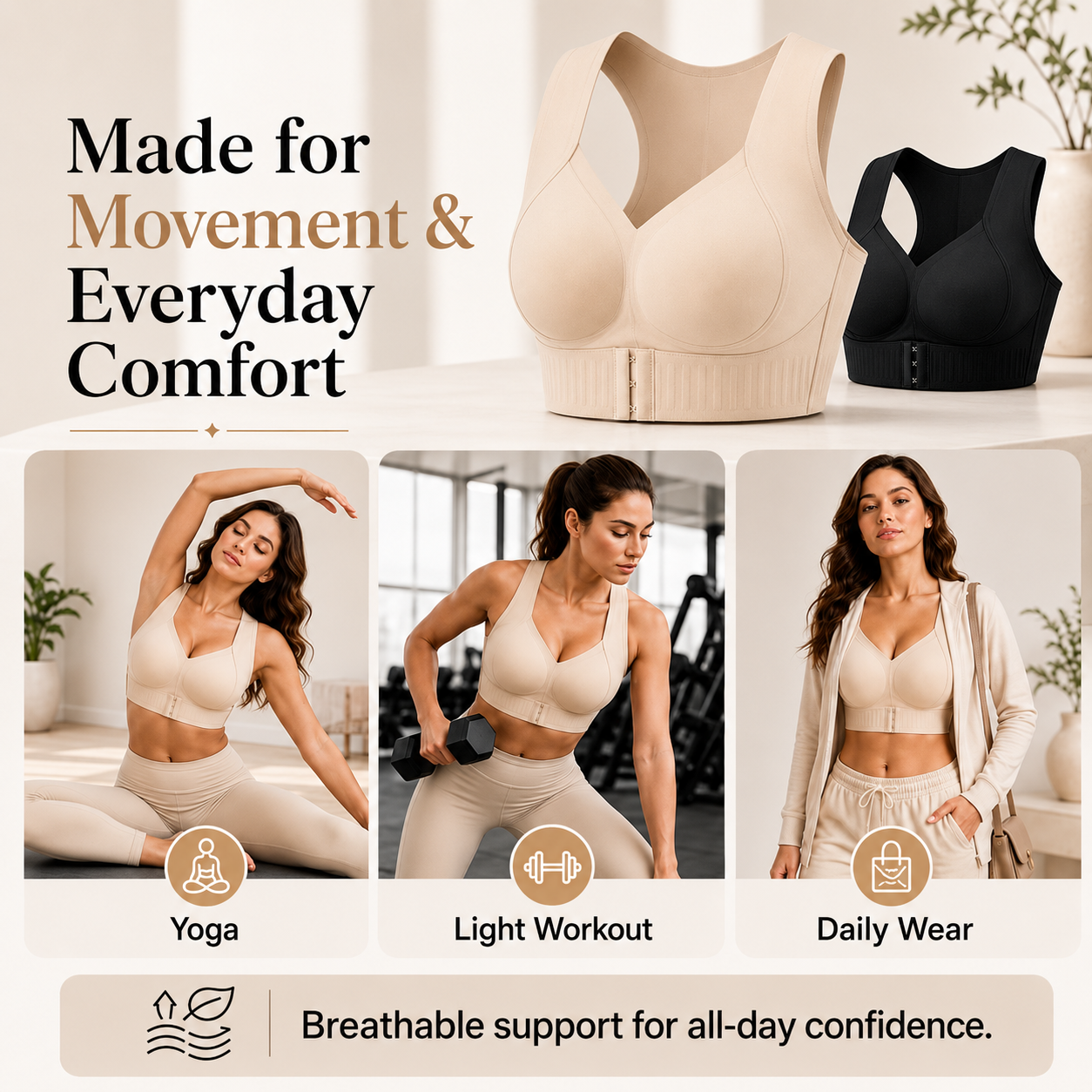 LAST DAY PROMOTION - 🌈50% OFF Front Closure Cross-Back Wireless Posture Bra