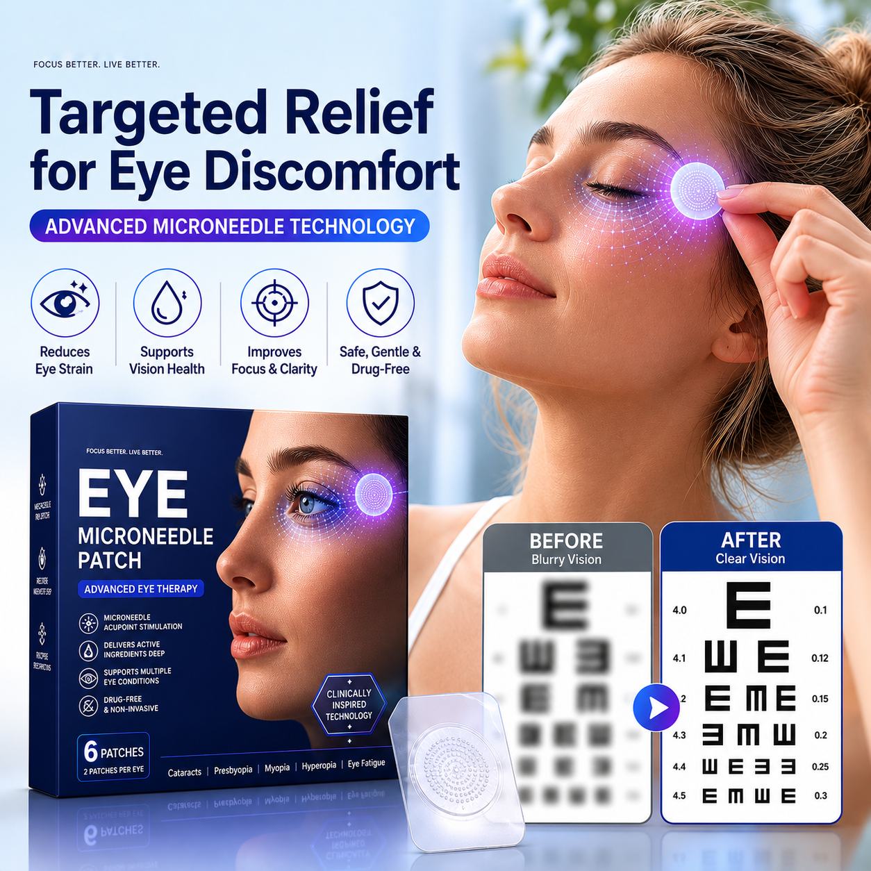 Vision-Repair Eye Microneedle Patch