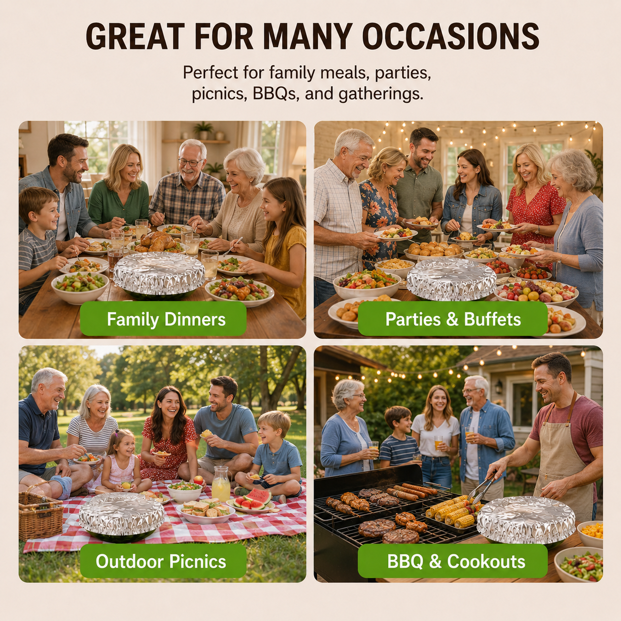 🎁Buy More Get More FREE | Home dining table & food container aluminum foil heat-retaining cover