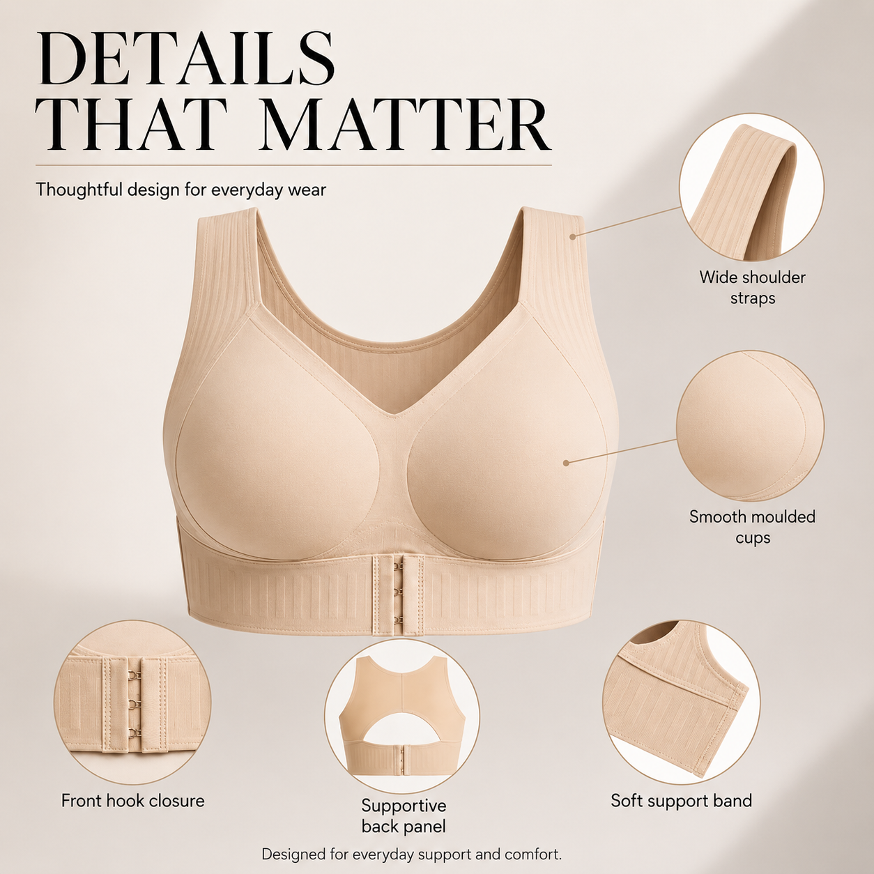 LAST DAY PROMOTION - 🌈50% OFF Front Closure Cross-Back Wireless Posture Bra