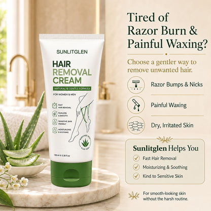 Natural Gentle Hair Removal Cream | For Women & Men, Sensitive Skin-Fast delivery in 3 days – no side effects.