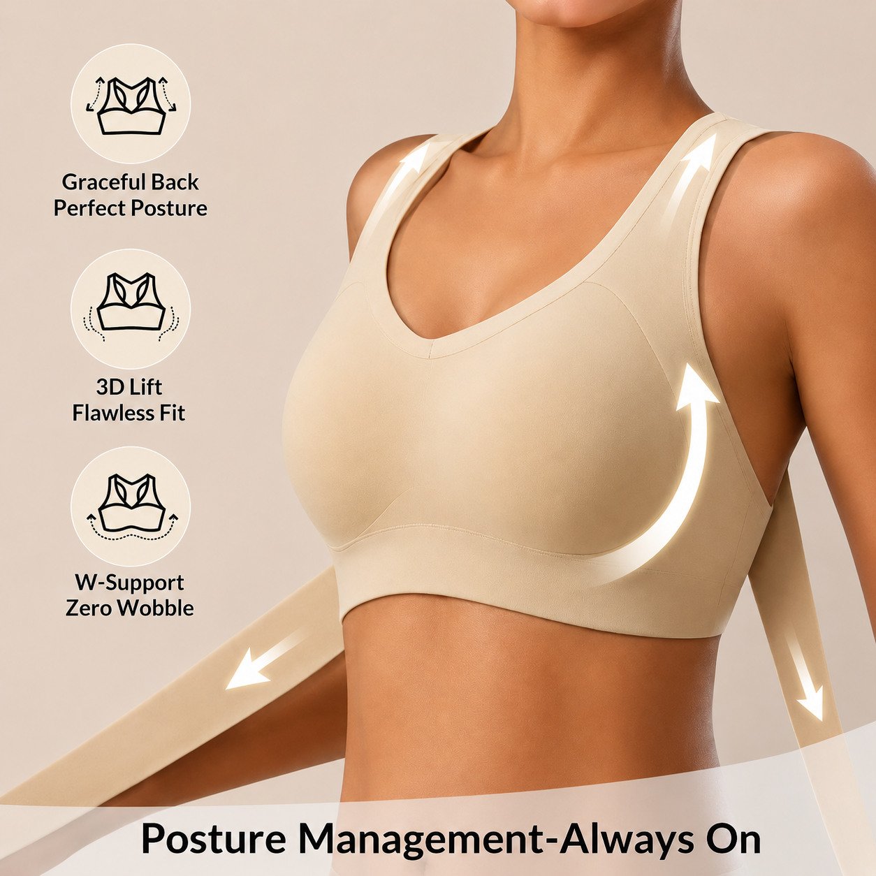 LAST DAY PROMOTION - 🌈50% OFF Front Closure Cross-Back Wireless Posture Bra