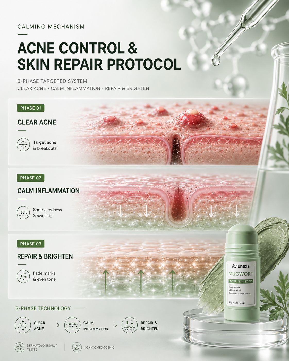 The Dual Clay System For Pores, Oil & Blemish-Prone Skin.