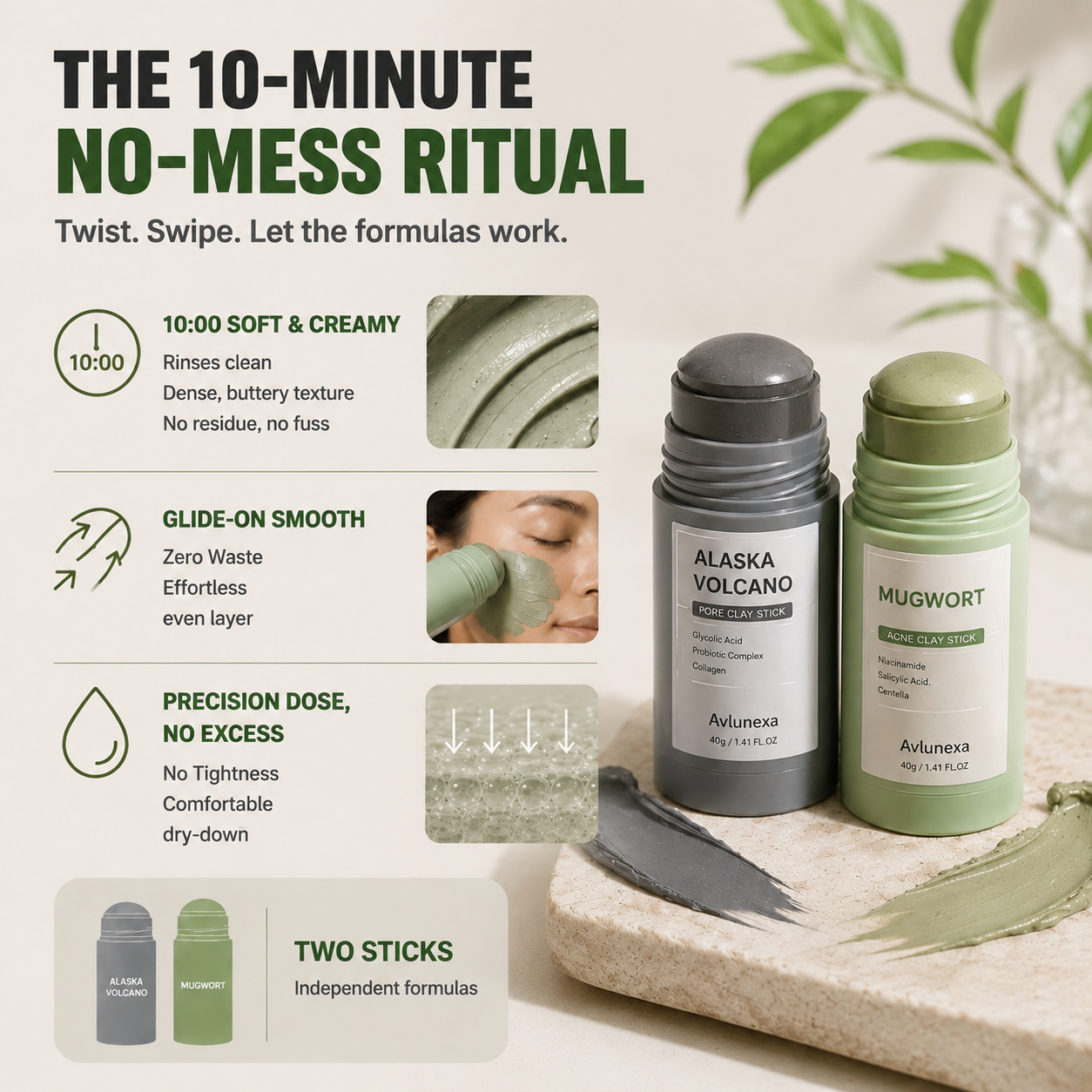 The Dual Clay System For Pores, Oil & Blemish-Prone Skin.
