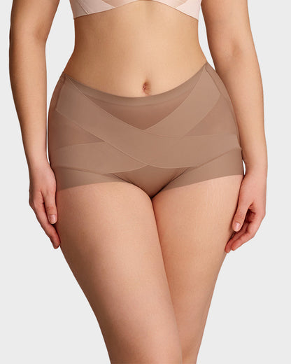 🔥LAST DAY 50% OFF!!High-Waist Cross Design Compression Shaping Panties