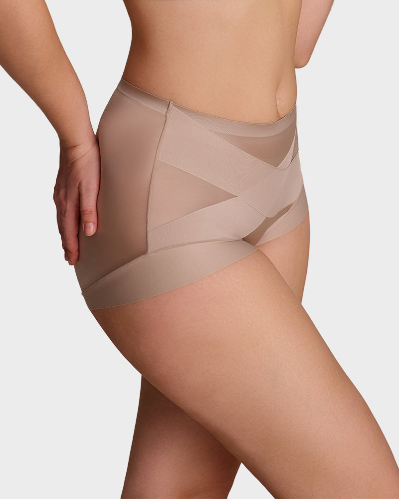 🔥LAST DAY 50% OFF!!High-Waist Cross Design Compression Shaping Panties