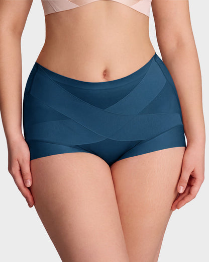 🔥LAST DAY 50% OFF!!High-Waist Cross Design Compression Shaping Panties