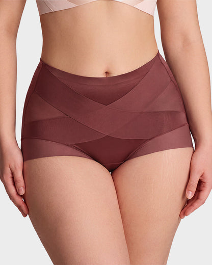 🔥LAST DAY 50% OFF!!High-Waist Cross Design Compression Shaping Panties