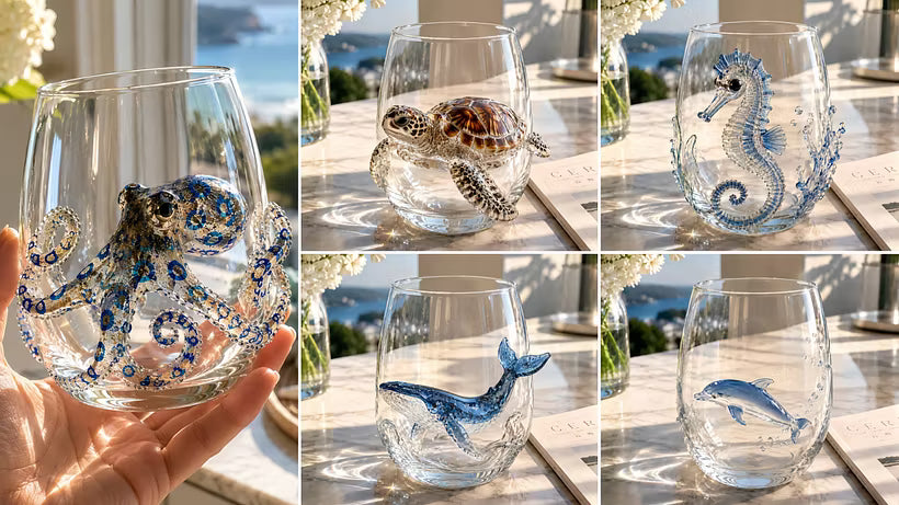 🔥 Last Day 49% OFF – 🌊 3D Ocean Animal Artisan Glassware Collection）