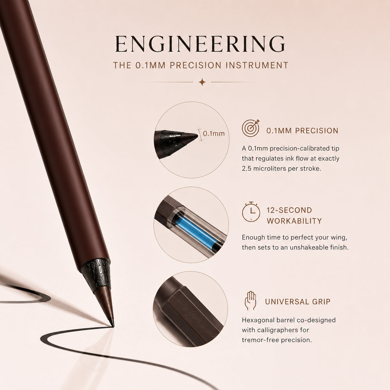 24-Hour Waterproof Eyeliner – Smudge-Proof All Day – Natural and Gentle